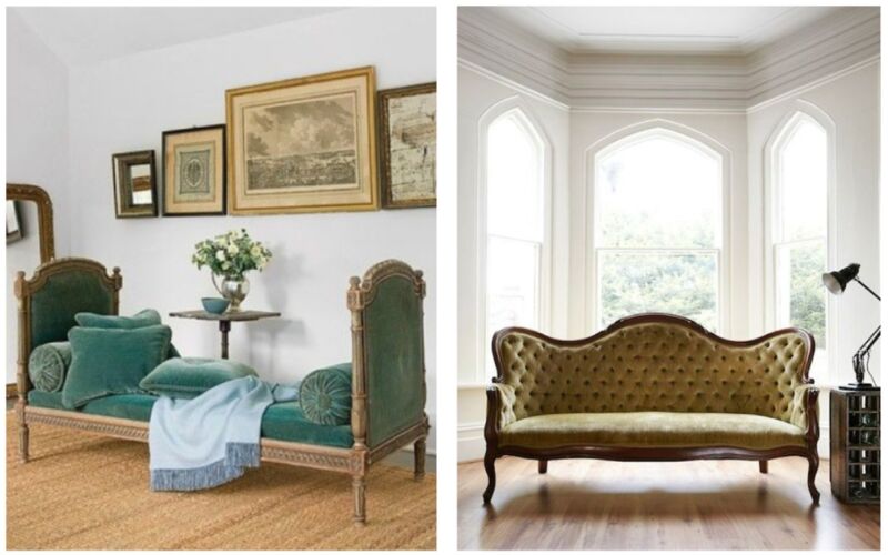 Pieces such as a Louis XV carved settee or a gilded rattan-back settee lend classic charm and visual interest, and are ‘just right’ in modern homes, vintage-inspired interiors, and eclectic spaces.