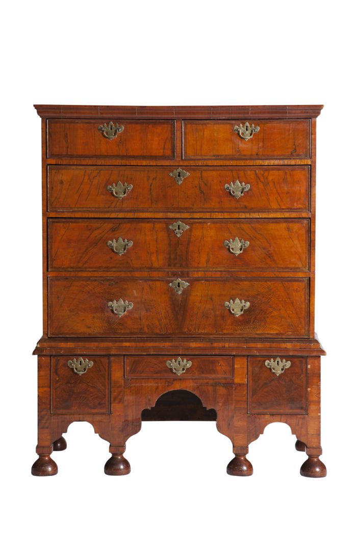 A Queen Anne Walnut Chest on stand