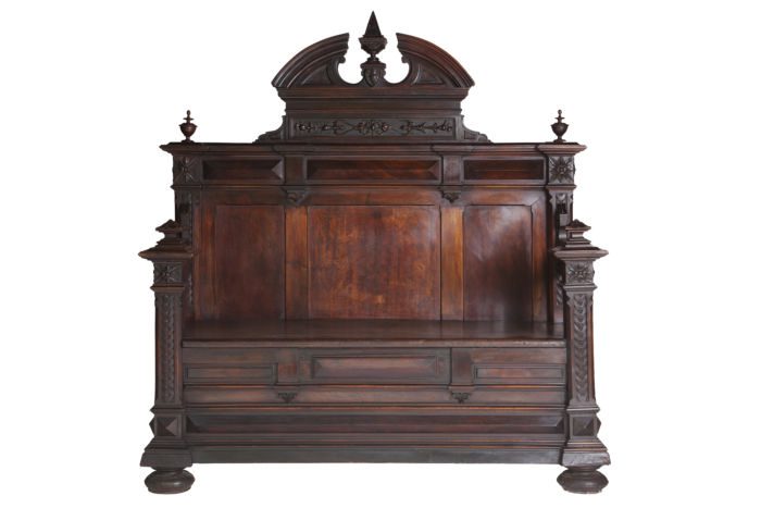 19th-century Mahogany Continental Bench