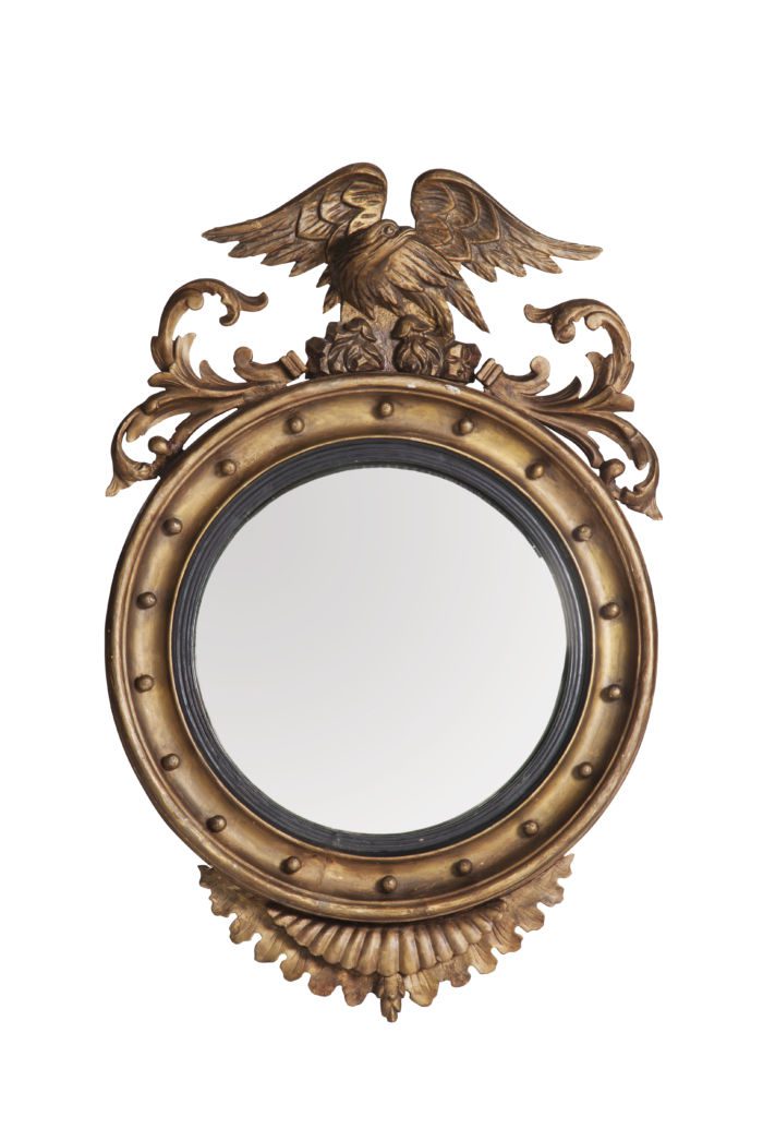 Regency Style Convex Mirror with Eagle Cresting