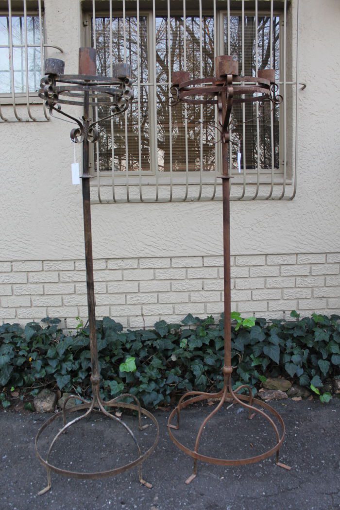 Pair Wrought Iron Candelabra