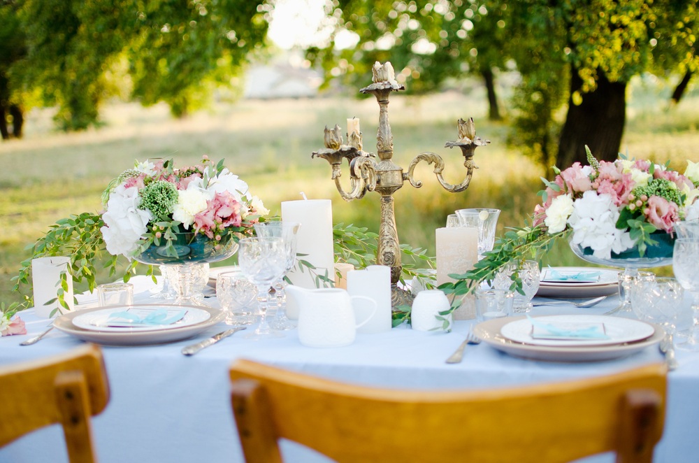 Candelabra table setting